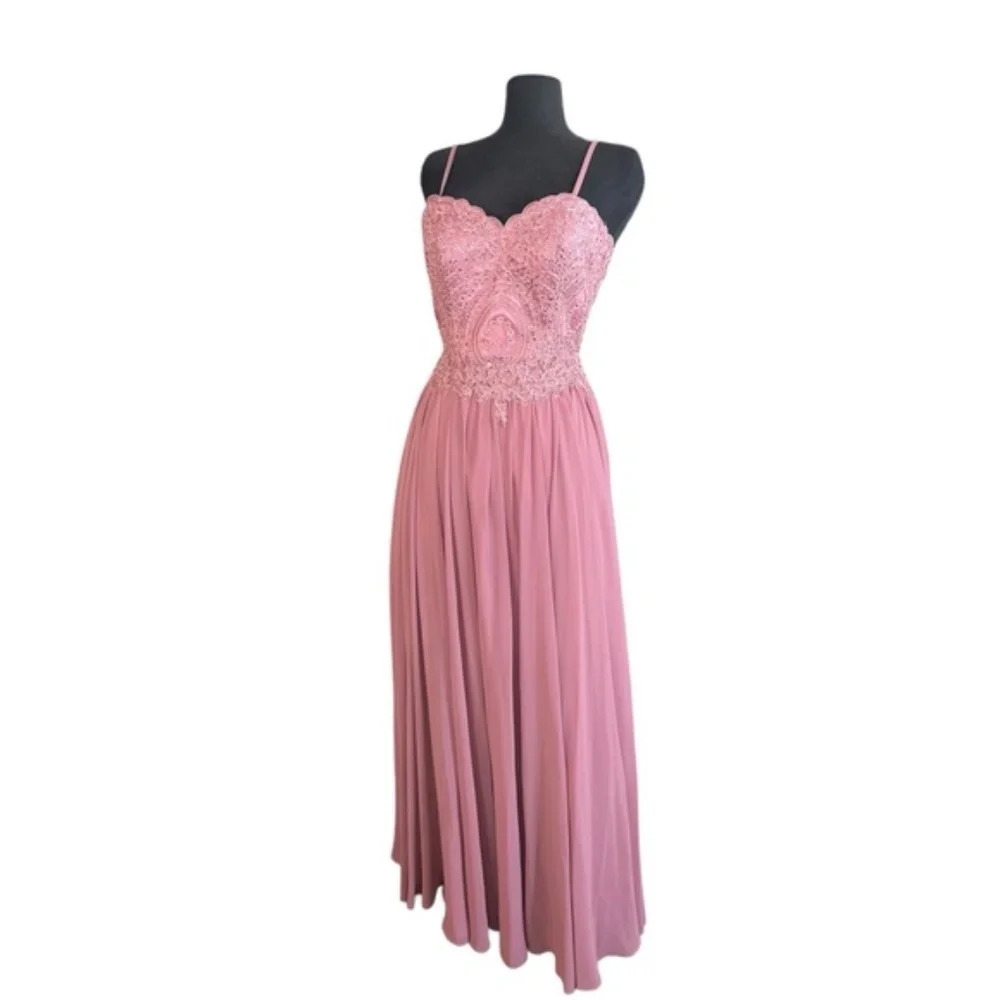 MAUVE COLOR EVENING Chiffon Party PROM Evening Dress XS - Picture 9 of 10
